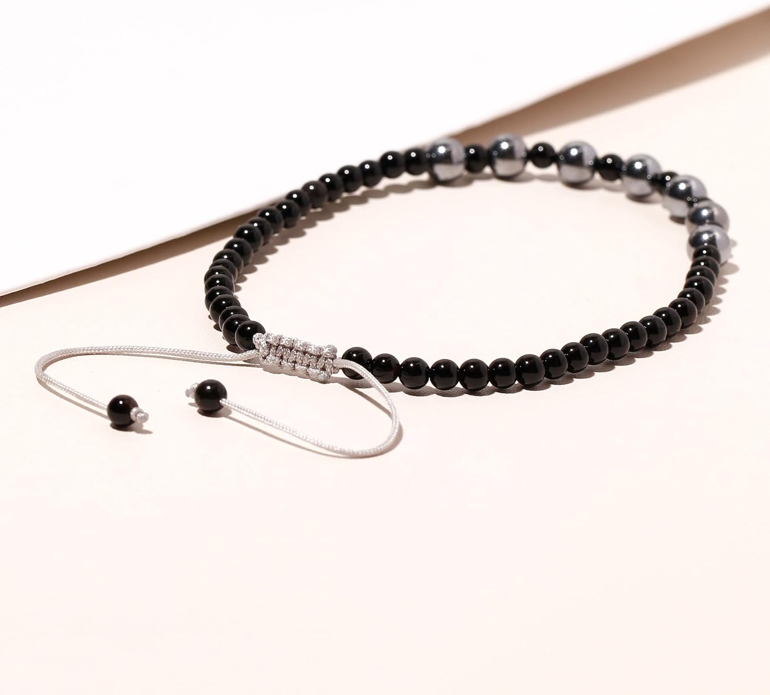 Black Agate and Terahertz Beaded Anklet Beach Foot Jewelry Crystals and Stones Spiritual Protection Balance Ankle Bracelets for Women - Image 6