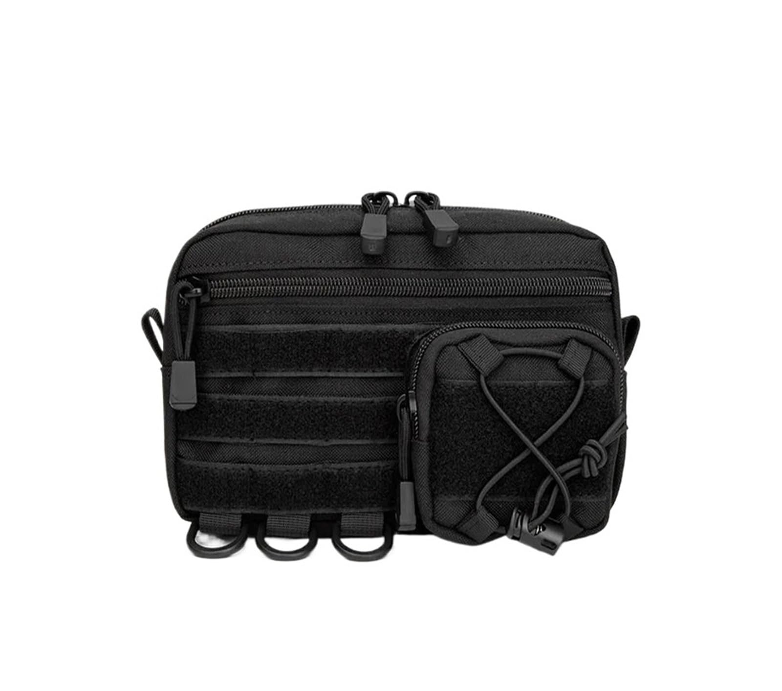1000D Pouch Molle Bag Multiple Pockets Utility Pouch Tool Storage Case Phone Holder for Outdoor Hunting Fanny Pack(Black)