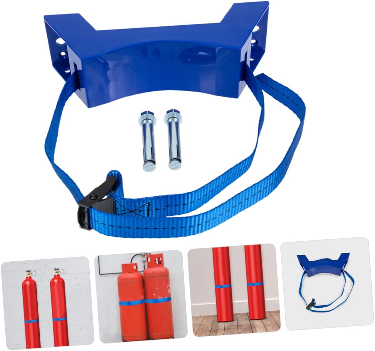 2Pcs Adjustable Gas Cylinder Bracket for Tanks Heavy Duty Propane Tank Mount with High Strength Strap Versatile Oxygen Rack Easy Installation Space Saving Design