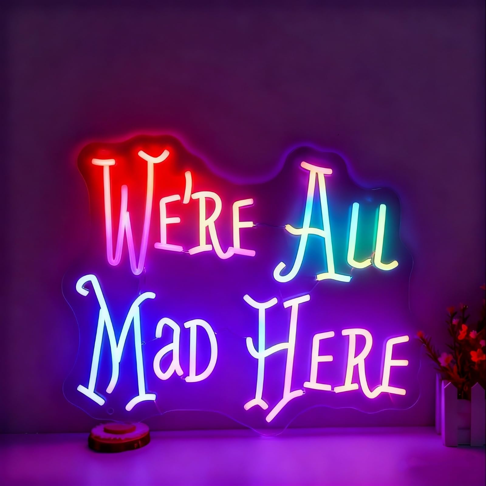 Mao Here Multi Color RGB Neon Sign Powered by USB Color Changing & Scrolling and Flashing Modes Remote Control for Home Decor Wedding Parties Gatherings