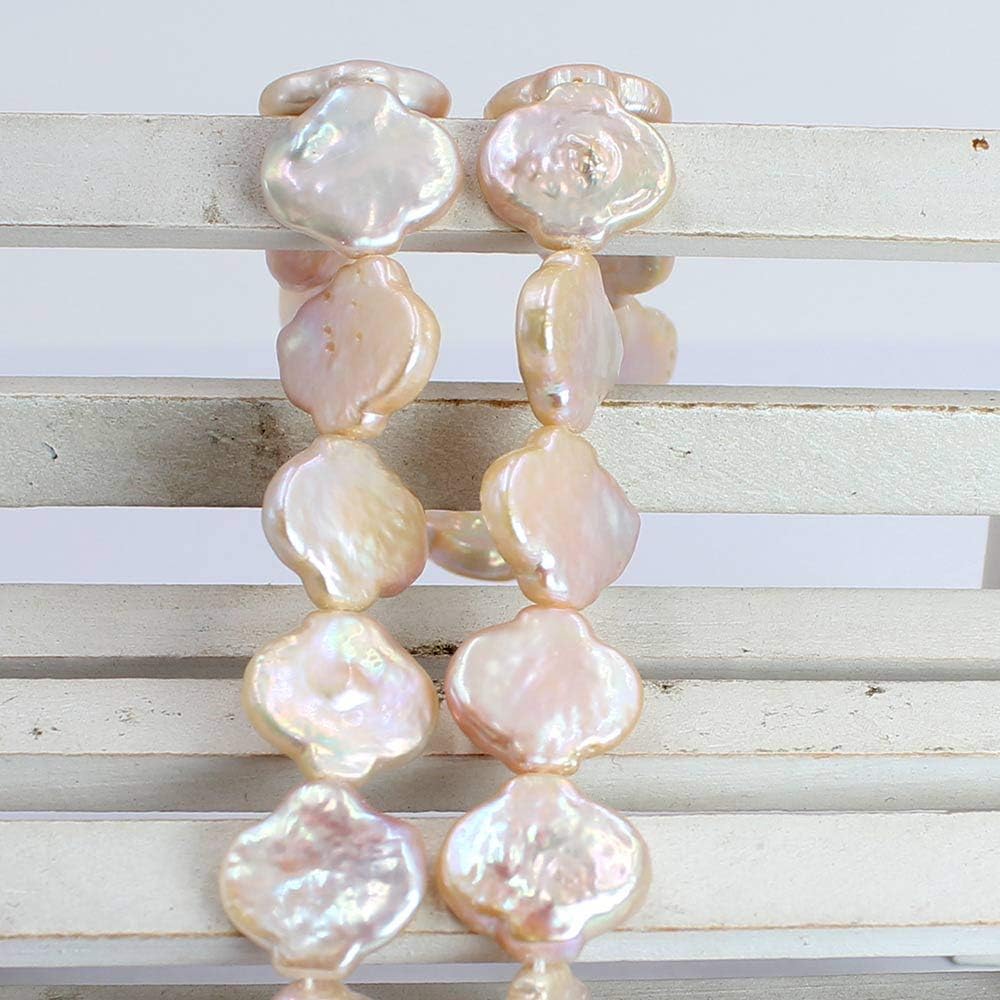 Jewelry Making Craft Natural 12x14mm Lantern Shape Pink Freshwater Cultured Pearl Loose Beads Strand 15"
