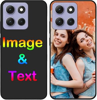 Custom Phone Case for Moto G86 5G Personalized Photo Text Name Phone Case Customized Picture Anti-Scratch Soft Protective TPU Black Phone Cover