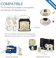 Vista 2 de TB Tbuymax Tbuymax - Adaptador de encendedor de vehículo para extractor de leche Medela de 12 voltios, estilo libre y lactina, adaptador