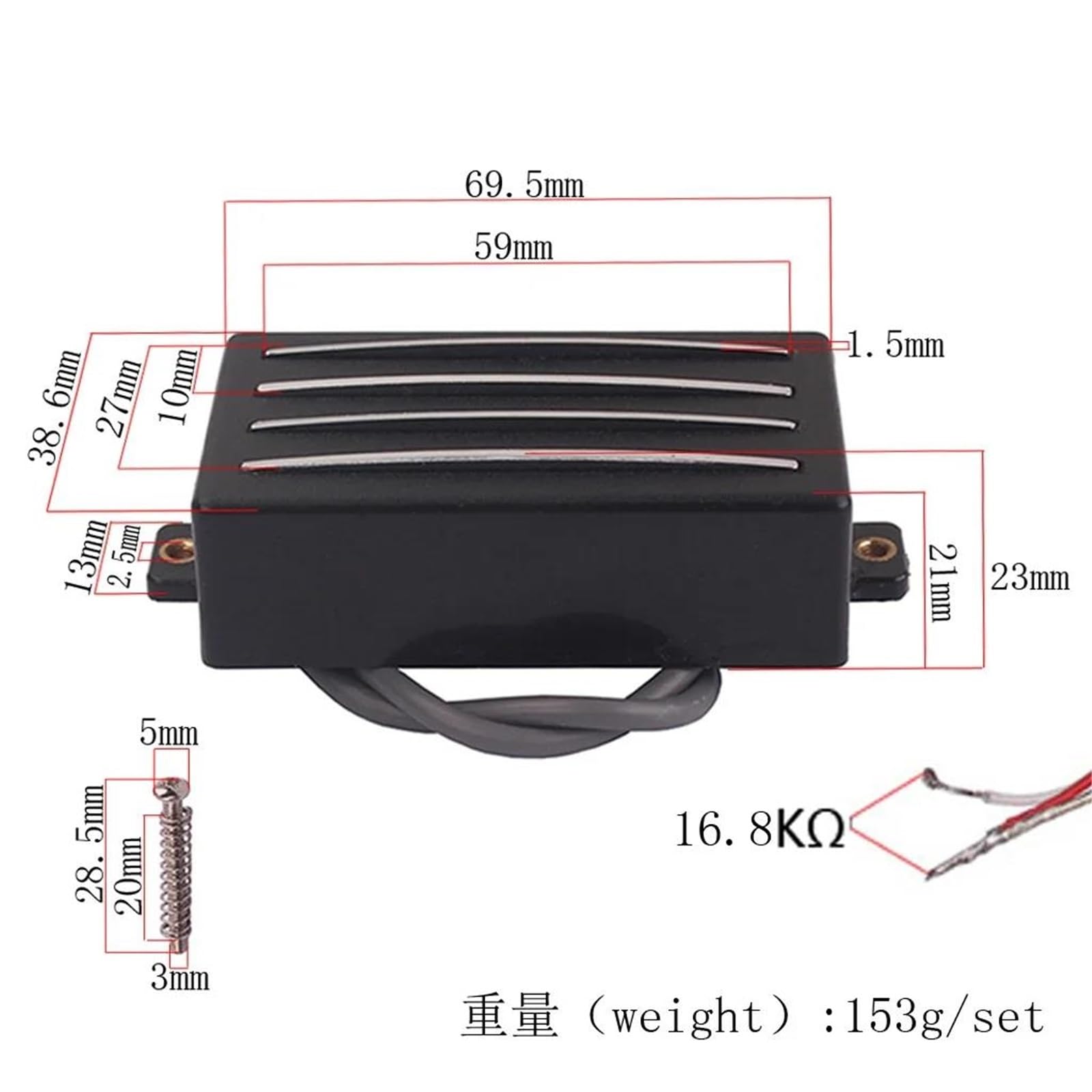 Repuestos Para Pastillas De Guitarra Pastilla Humbucker | Para guitarra eléctrica Tamaño de bobina simple de alto rendimiento