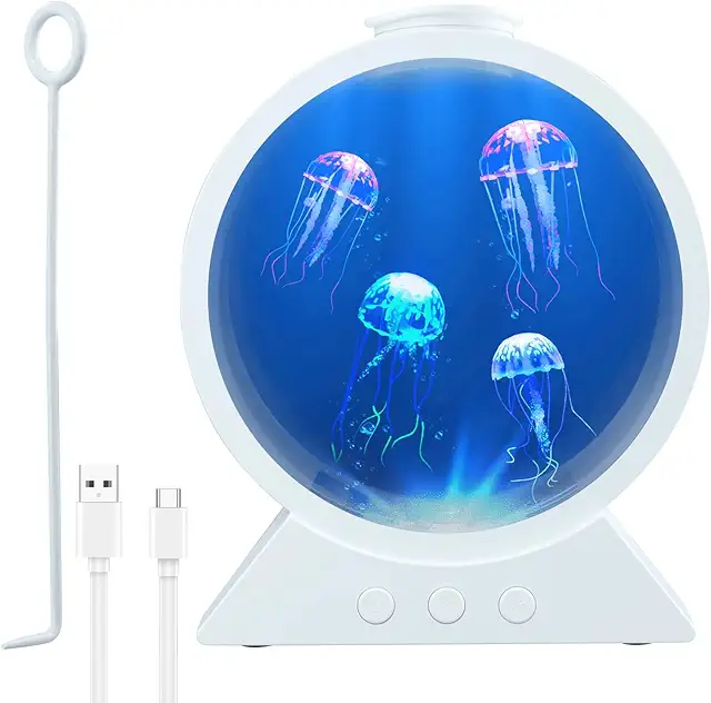 Lampe Méduse Aquarium LED - 7 Couleurs Automatiques, 2 Modes Éclairage