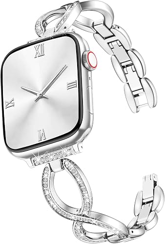 QINGQING Diamond Band Compatible with Apple Watch Band for Women 38mm 40mm 41mm 