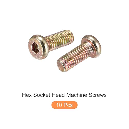 Vista 45 de METALLIXITY Tornillos de máquina de cabeza hexagonal (M8x50mm), 10 unidades, tornillos de acero al carbono, para maquinaria, muebles, bricolaje