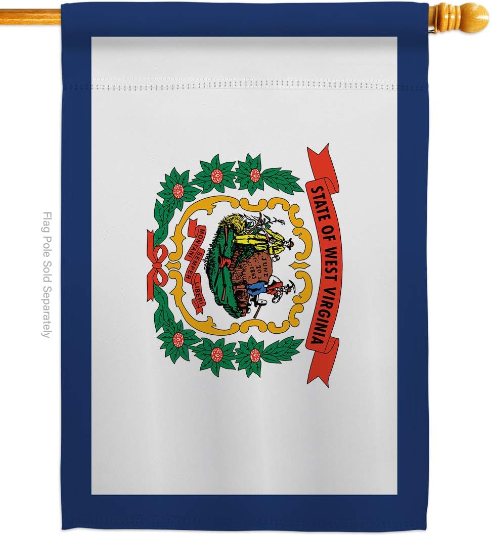 West Virginia House Flag Americana States USA American Territories Republic Country Particular Area Small Decorative Gift Yard Banner Double-Sided Made In 28 X 40
