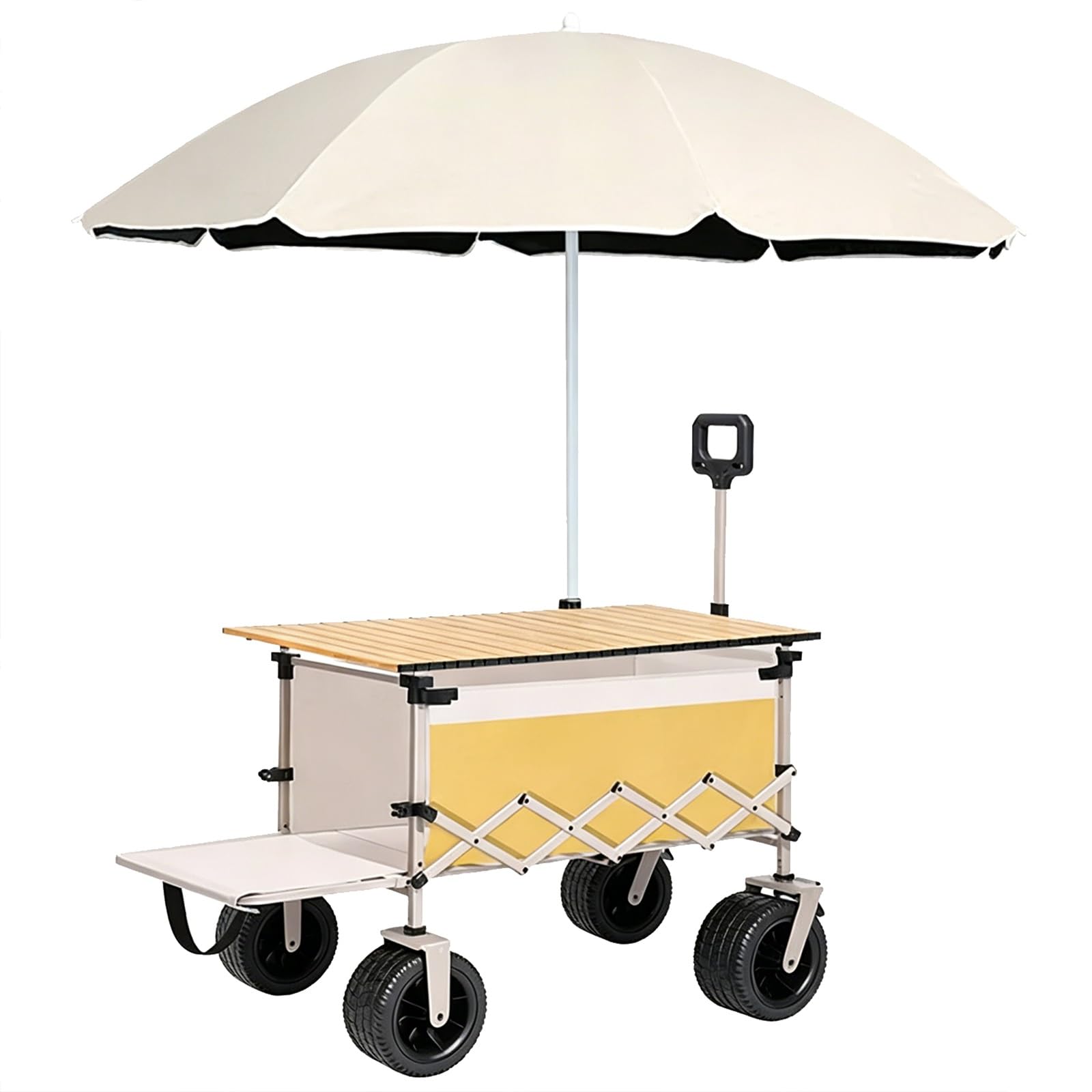 Carrito de comida para evitar el sol en venta ambulante con toldo ajustable y estructura estable