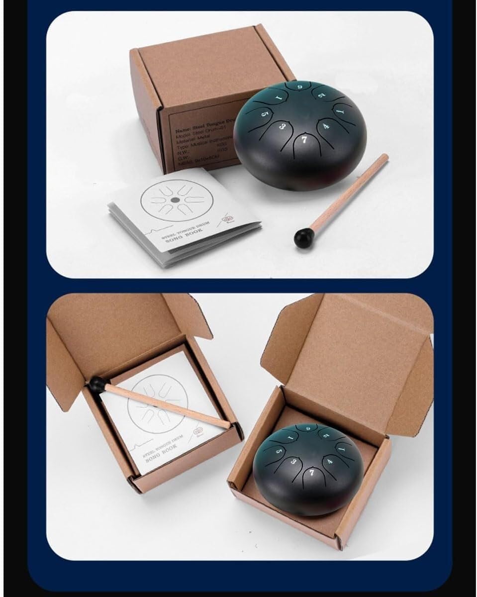 Chakra Rain Drum - 6 pollici Garden Wonder - Ascolta le melodie rilassanti della natura. (Nero)