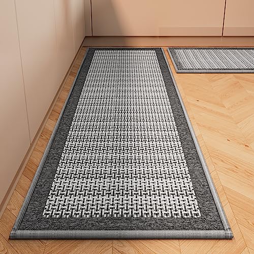 Mokito Kitchen Runner Rugs And Mats Non Skid Washable,Grey Kitchen Rugs Non Slip,Long Kitchen Rugs Farmhouse Style(20 * 47In, Knitting Brown) #TOP4