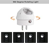 Vista 3 de DEWENWILS Luces nocturnas enchufables a la pared, sensor de atardecer a amanecer, rotación de 360°, luces nocturnas LED direccionales para niños