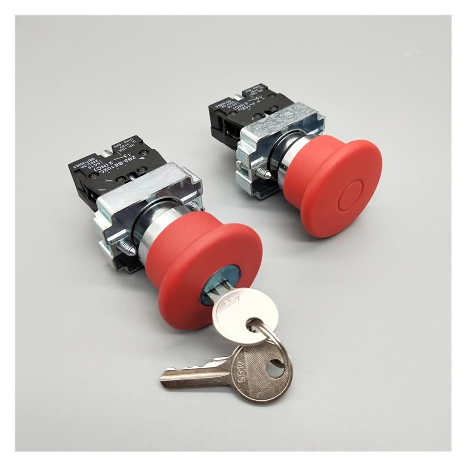 Emergency Stop Switch XB2-BS142 XB2-BS442 XB2-BS542 1NC Key Rotary Push Button 2 Position Locking 22mm Mushroom Head Button(NC) Controls Switches