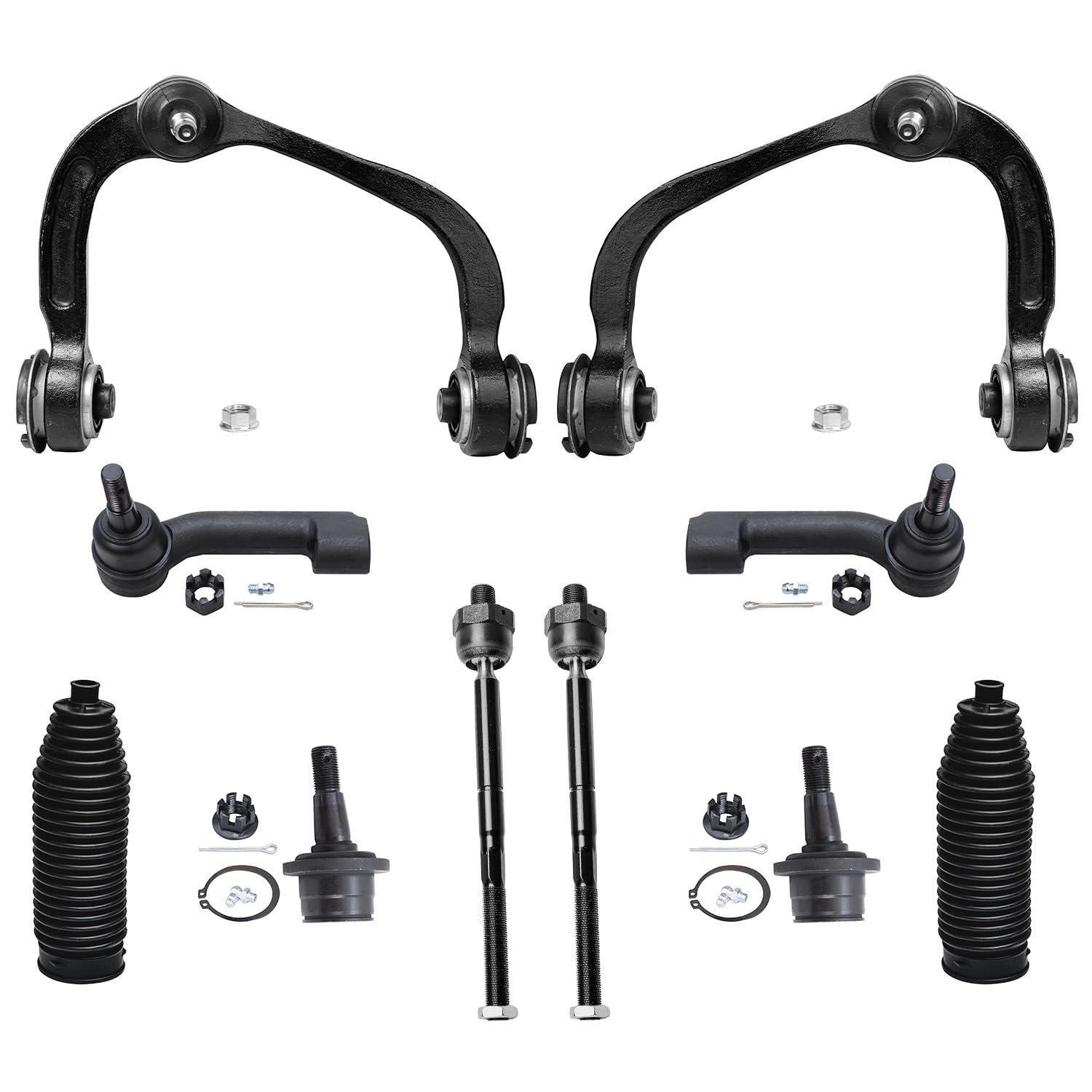 Detroit Axle - 10pc Front End Suspension Kit for 2009-2014 Ford F-150, 2007-2014 Expedition Lincoln Navigator, 2 Upper Control Arms Ball Joints 2