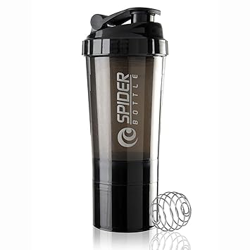 Cool Indians Premium Protein Gym Shaker Bottle with 2 Extra Compartment for Gym,Sports & Exercise l Shaker Bottle | Gym Shaker l Protein Shaker | Sipper Bottle 500 ML. (Black)