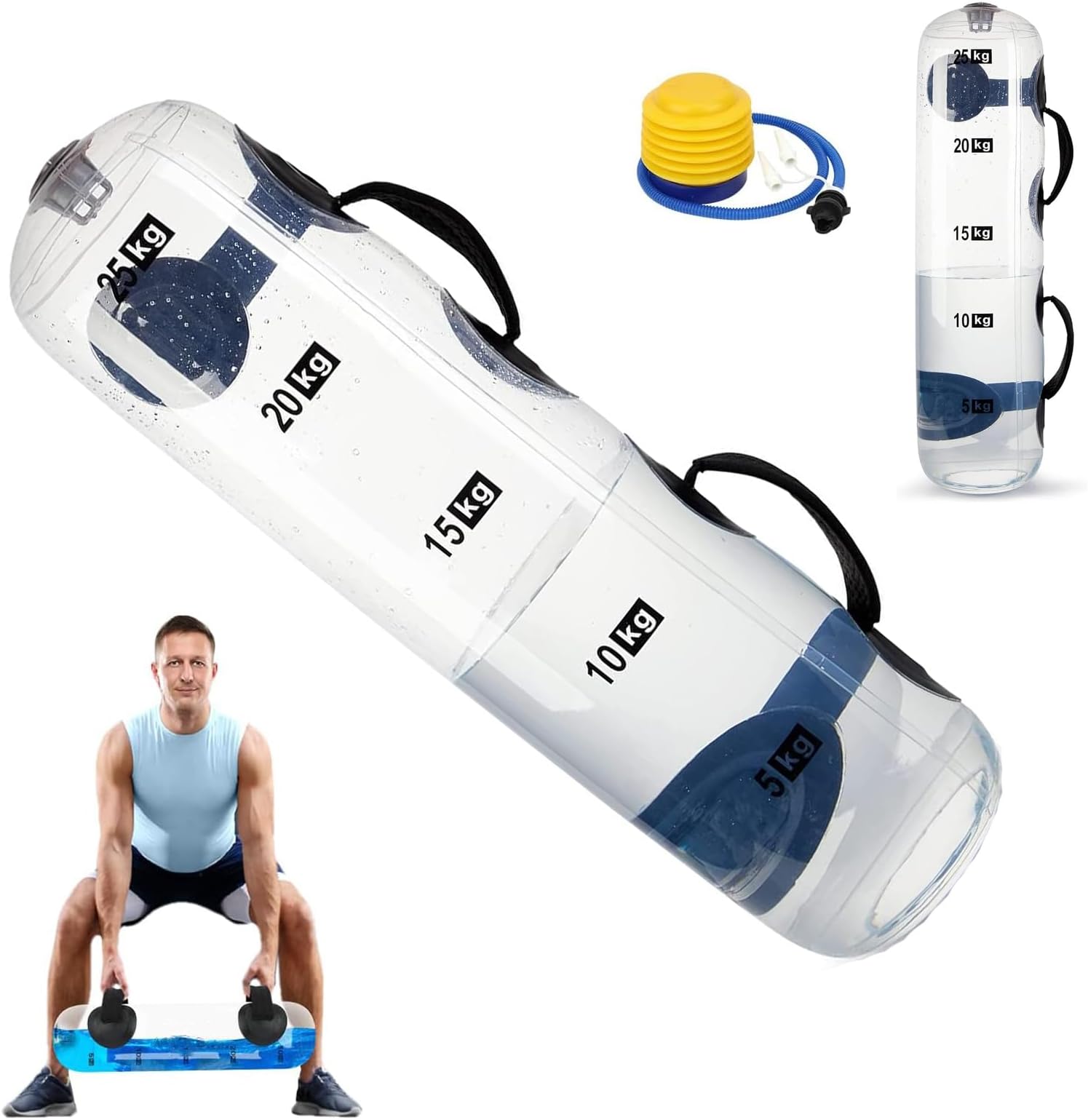 Mofish Water Weights Aqua Bag - Training Power Bag with Water Weight - Core and Balance Training - 25 KG