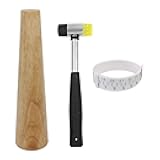 HEYMOUS Wood Bracelet Mandrel Round Plastic Wrist Sizer with Jewelers Hammer Rubber Mallet Bangle Shaper Tool Jewelry Making Tools Repair Kit