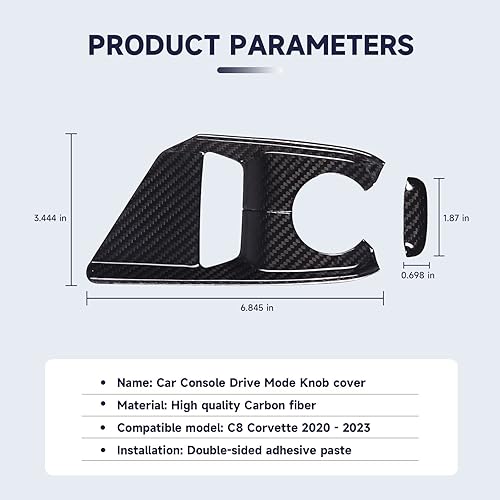 Miniatura 5 de TOYCIDFG Cubierta de interruptor deslizante de fibra de carbono para C8 Corvette Stingray 2020-2023 Z06 Z51 ABS accesorios interiores