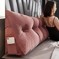 Vista 10 de Almohada de lectura suave para reposo en cama, cojín grande para cabecero, respaldo triangular, almohada de cuña para cuello y soporte lumbar