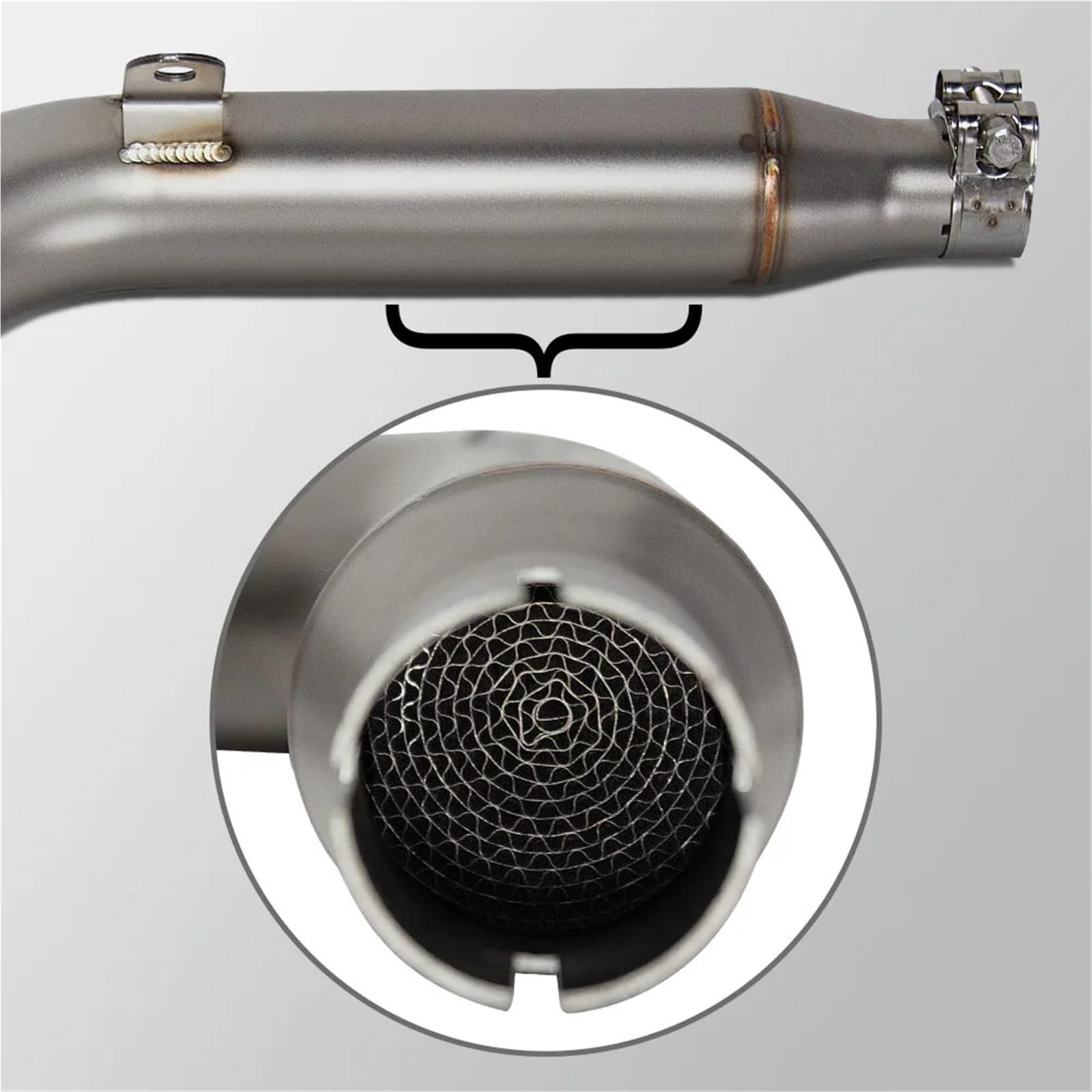 Escape Tubo Moto para Zontes ZT125 ZT 125 U1 G1 Z1 Z2 2021-2025 Colector De Enlace Delantero De 51 Mm con Tubo De Cabecera con Diseño De Panal Silenciadores
