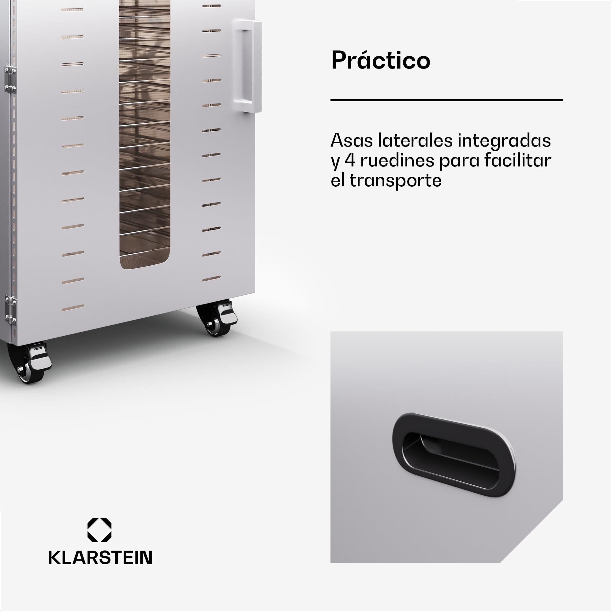 Klarstein Deshidratador De Alimentos, 4000W, 40 Bandejas Acero Inoxidable, 30-90 °C, Temporizador 24h, 6 Ventiladores, 2 Cámaras, 50-55 dB, Ideal Para Frutas, Verduras, Carne, Hierbas, Plateado