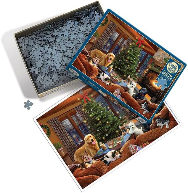 Cobble Hill 500 Piece Puzzle - Furry Festivities - Sample Poster Included