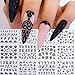 Black Flowers Nail Stickers, Floral Nail Art Decal 3D Self Adhesive Black Lace Retro Flower Vine Leaf Nail Decals for Women Nail Designs Nail Decoration(373-384 Black)
