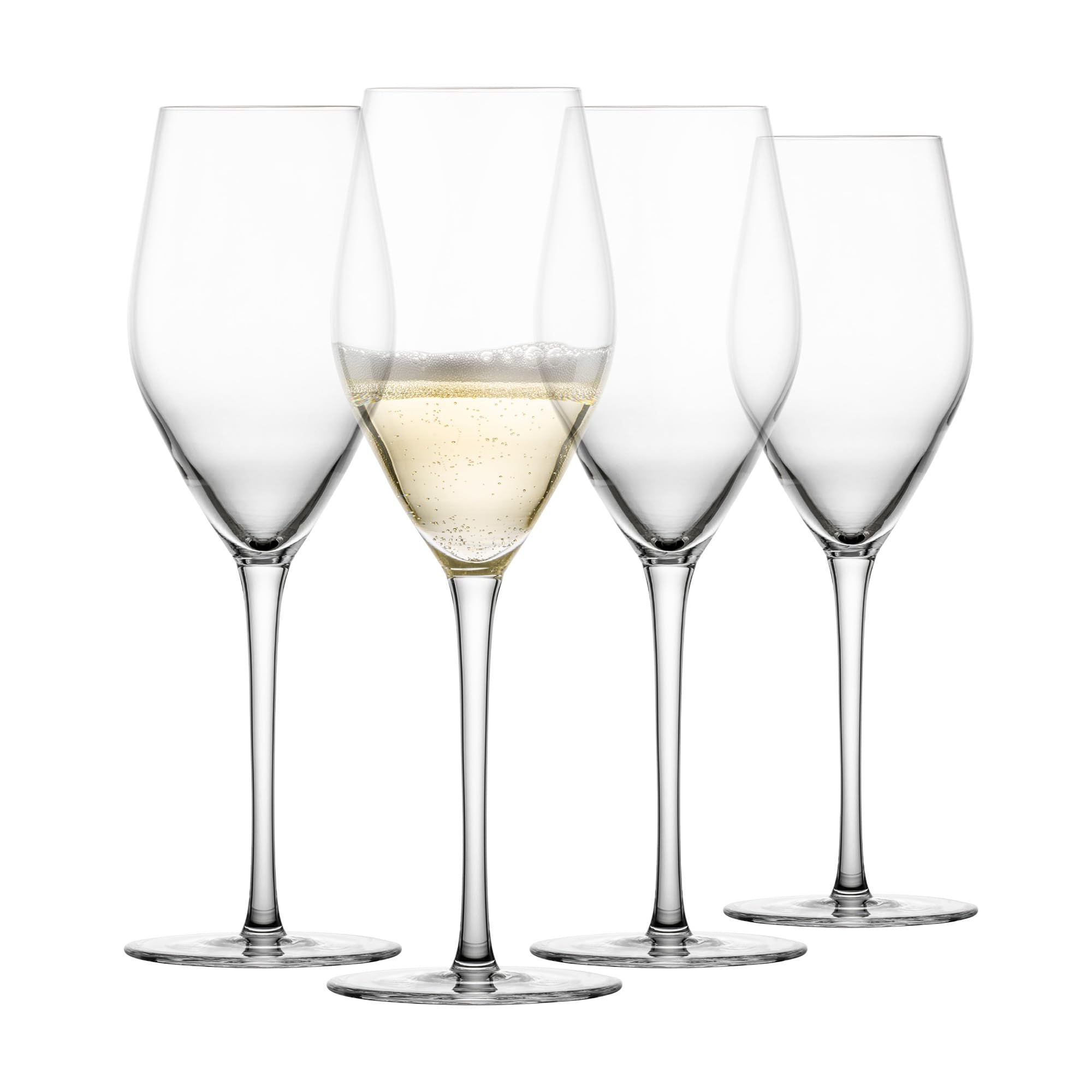 Schott ZWIESEL Champagne Glasses Bar Special (Set of 4), Elegant Champagne Glasses with Mousse Point, Dishwasher-Safe Tritan Crystal Glasses, Made in Germany (Art. no. 123625)
