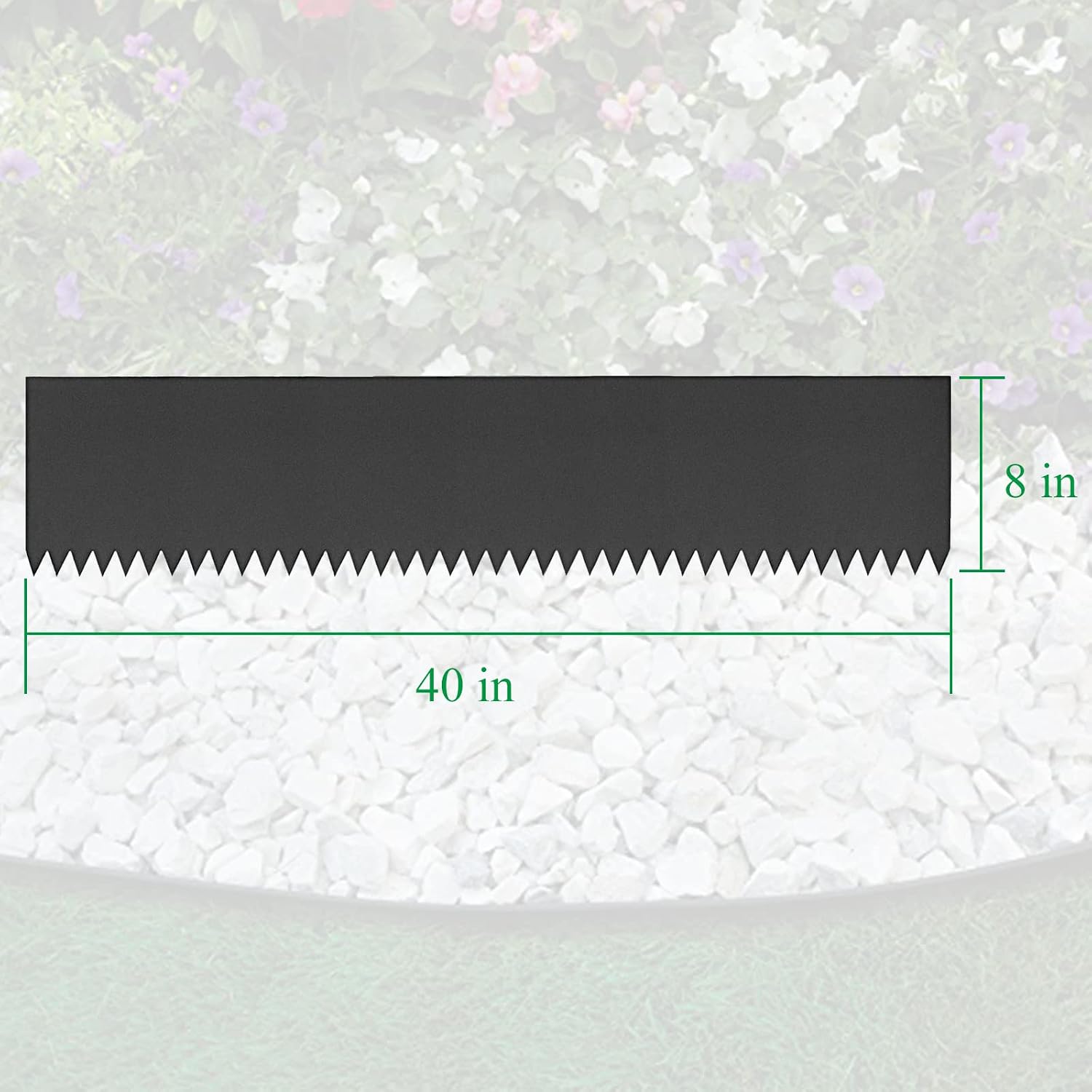 Landscape Edging - 40" Steel Hammer-in Garden Border, 8" Tall Heavy Duty Metal Lawn Edging for Yards, Outdoor Beds, Pathways (3-Pack)