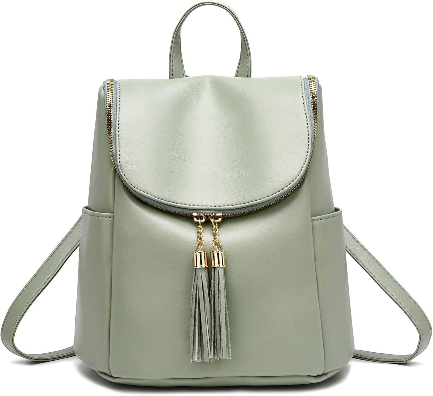 green leather backpack purse
