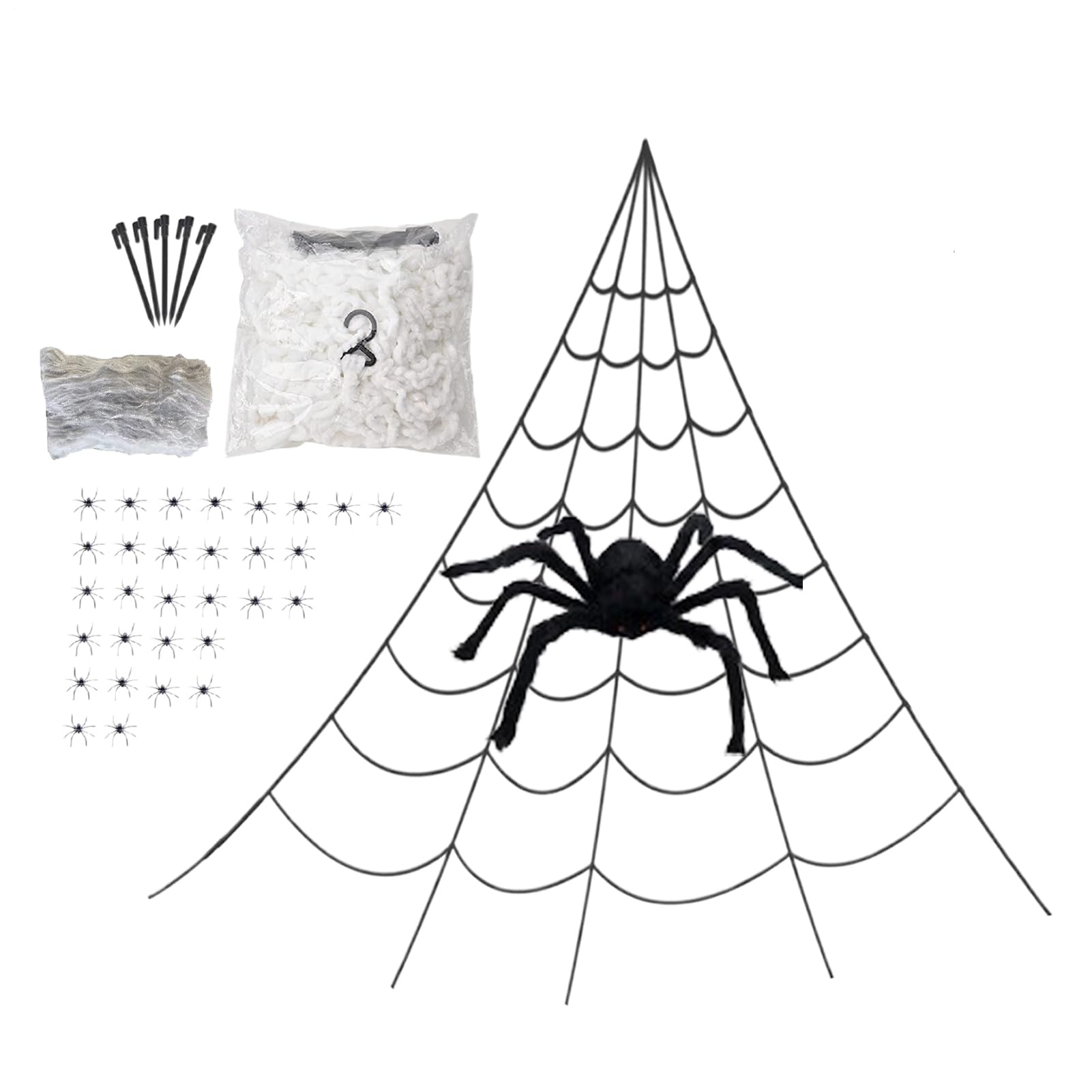 Toile d'araignée Halloween réaliste contre les décorations tristes de jardin