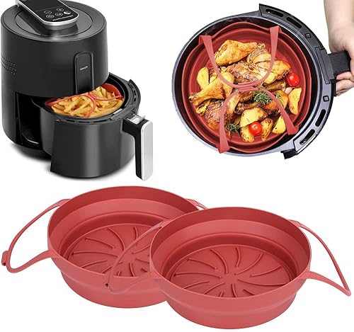 Olla de silicona para freidora de aire forros reutilizables para freidora de aire no hay necesidad de limpiar la freidora de aire accesorios seguros