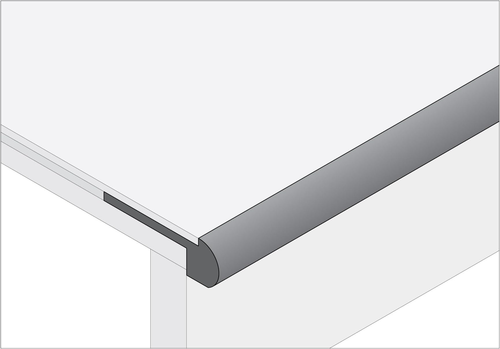 Moldings Online 2001378121 78" x 2.75" x 0.85" Unfinished Brazilian Cherry Stair Nose LVT