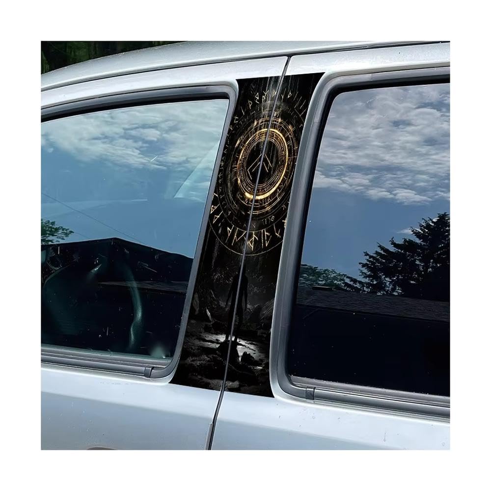 Car Adhesive Waterproof Vinyl B Post Protective Film Rune Circle Stickers