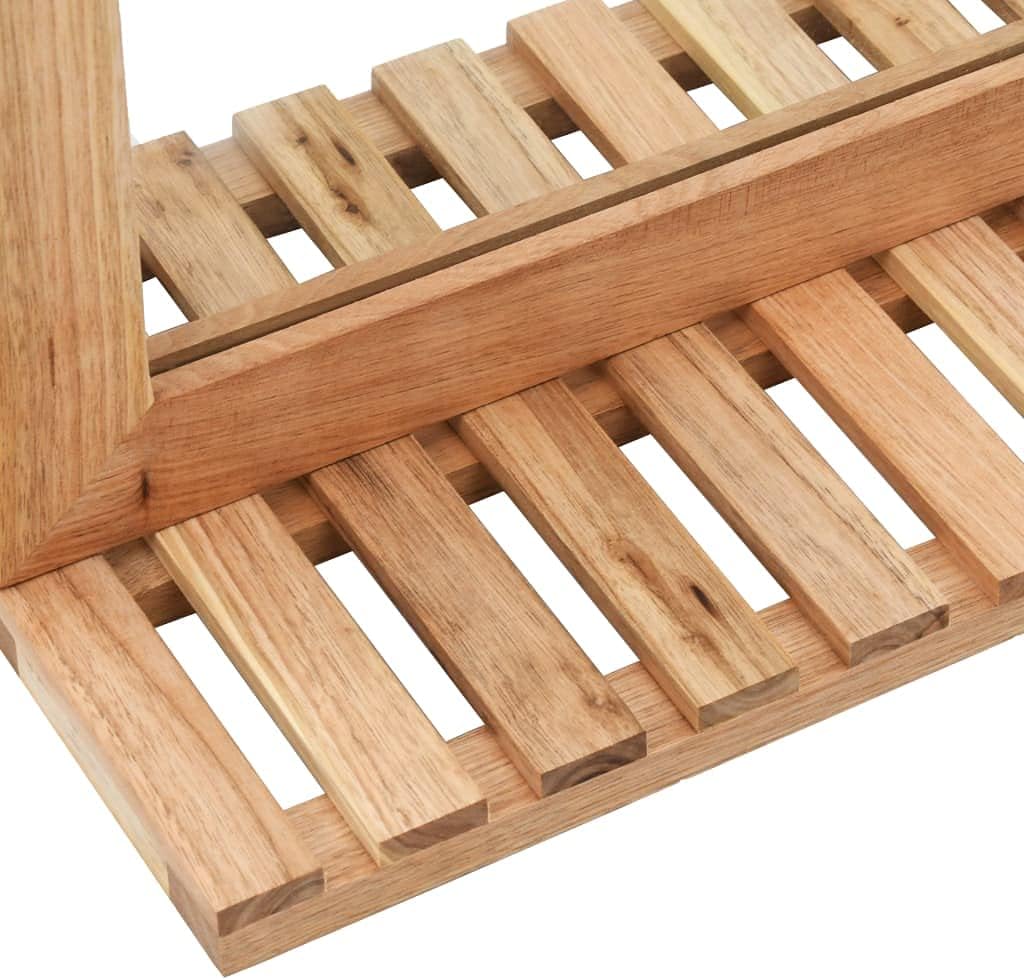 vidaXL Mirror Natural Solid Walnut Wood Medium Mirror Bathroom Mirror