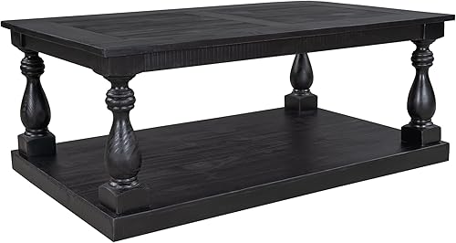 Miniatura 10 de Mesa de centro con almacenamiento para sala de estar, mesa de centro de granja de 45.2 pulgadas, mesa central rústica moderna con compartimento
