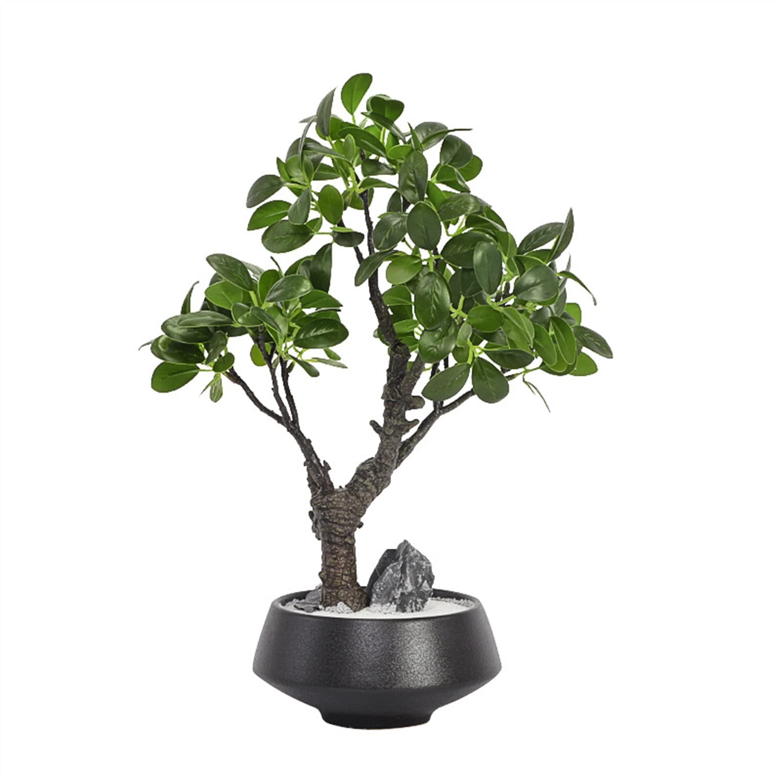 MYUYEE Tree Fake Plant Artificial Bonsai Tree 13.7In Green Simulation Bonsai Tree Office Living Room Desktop Small Decorative Bonsai Plant Fake Tree Ceramic Flower Pot Potted Tree Ar