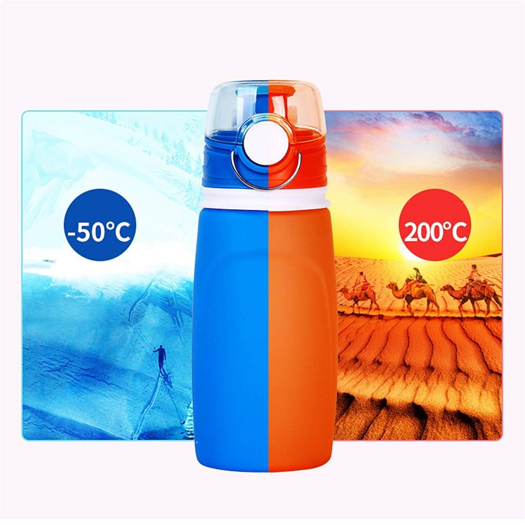 Taza De Agua Plegable, 550ml Gel De Sílice Viajes Al Aire Libre Fácil De Cargar Seguridad Y Salud (5 Colores)