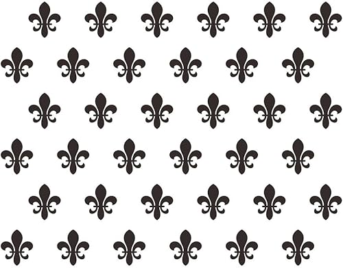 ANFRJJI 36 pegatinas de pared de lirio de flores de estilo francés con diseño de arte de vinilo de 3.4 x 2.9 pulgadas, cada decoración moderna de