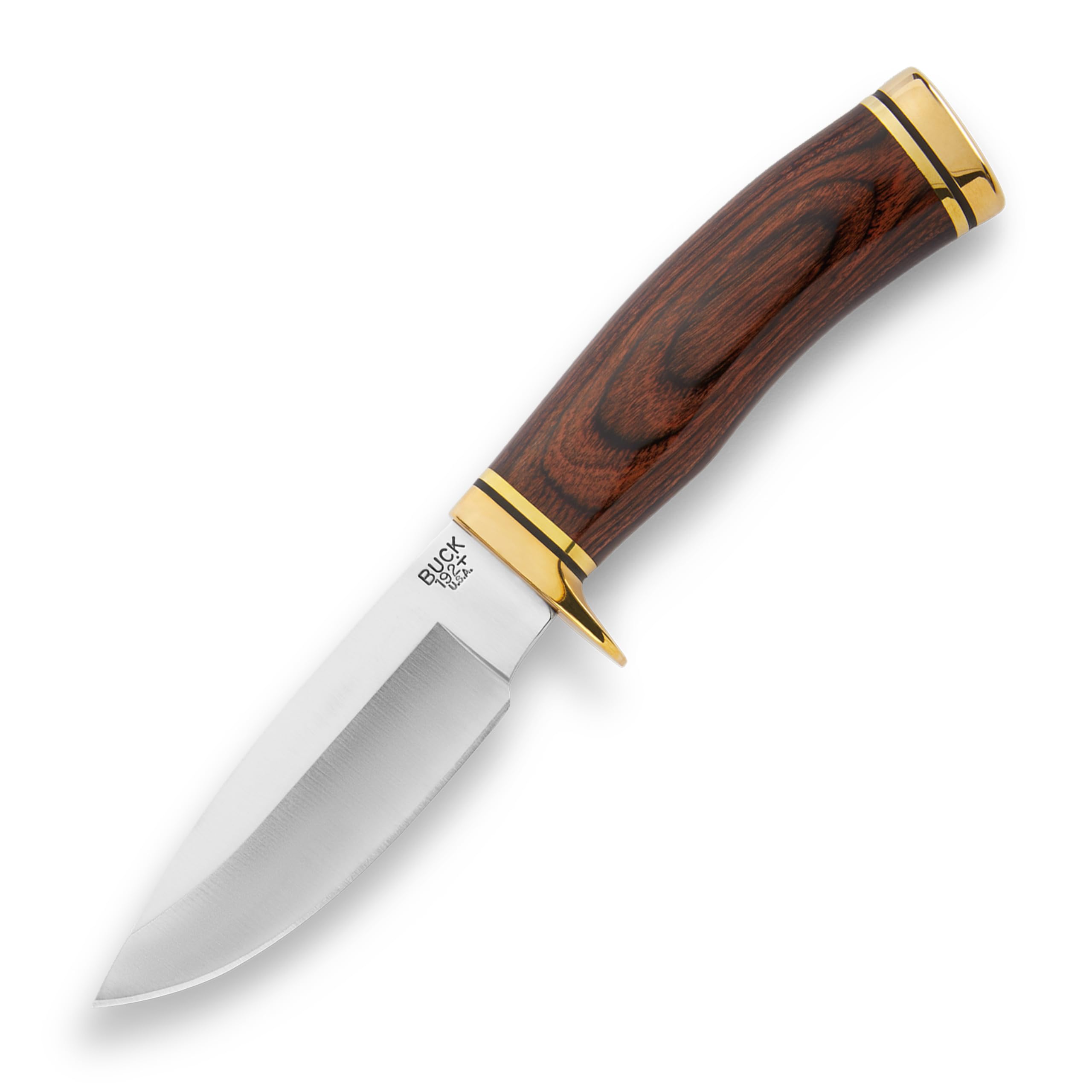 Buck Knives 192 Vanguard Hunting Knife, 4-1/4" Fixed Blade, Full Tang Design, Walnut DymaLux Handle, 420HC Stainless Steel Drop Point Blade, Sheath Included, Knife Made in the USA, 6.3 oz