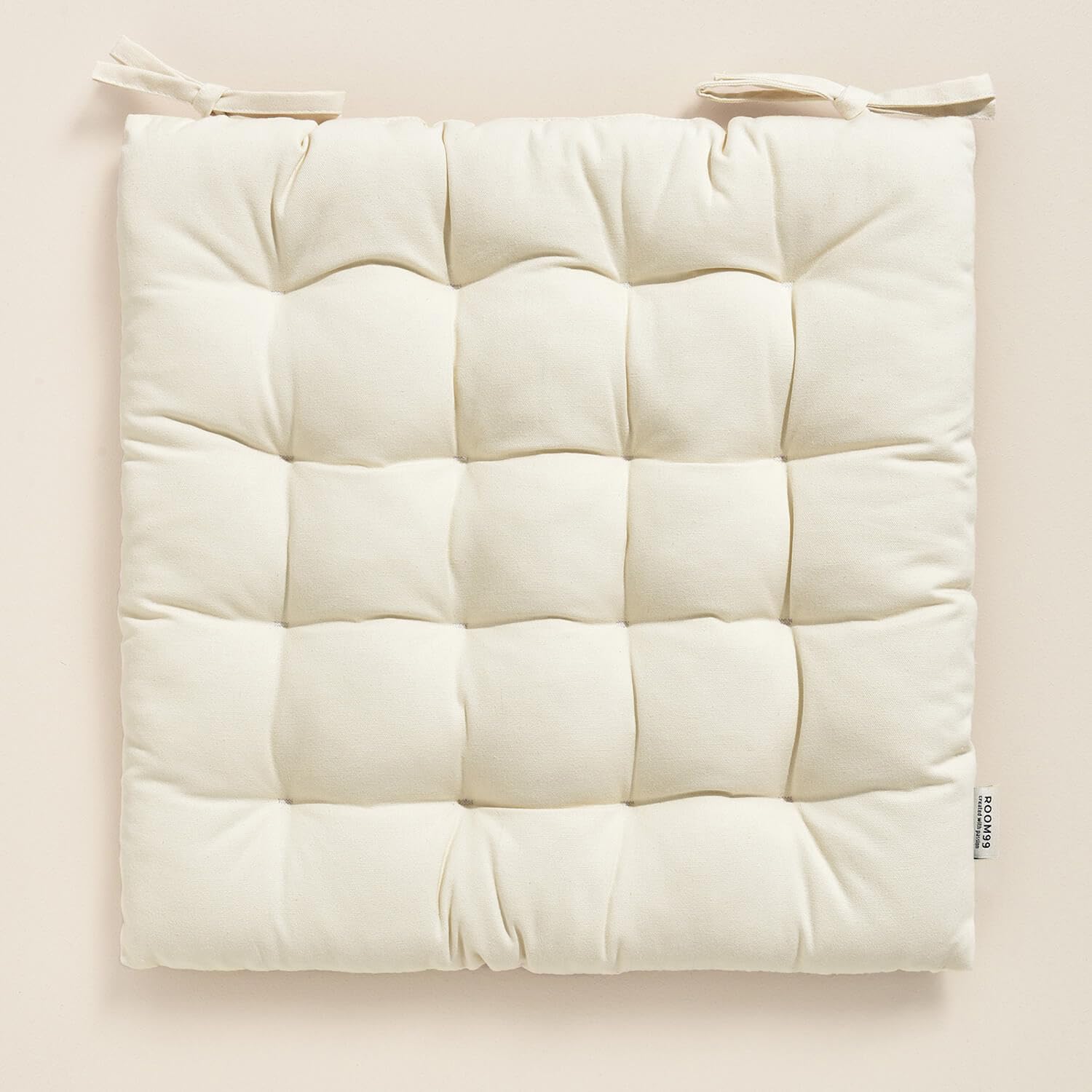 ROOM99 Carmen Stuhlkissen 40x40cm Baumwolle - Sitzpolster Mit Bändern Für Indoor & Outdoor