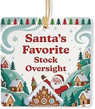 Santa's Favorite Stock Oversight Ornament for Christmas Tree - Gifts for Inventory Supervisor Staff Employee Boss Party Decor, New Year - 3-Inch, Ceramic, Square