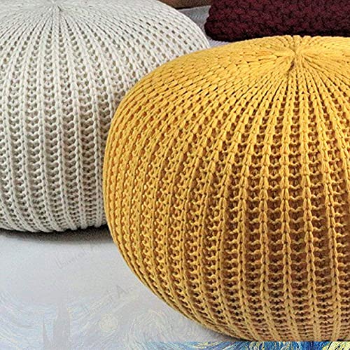 Pouf de sol en coton tressé pour coin lecture cosy