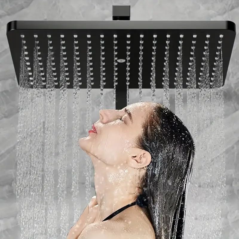 1pc Luxurious Adjustable Rainfall Shower Head - High Pressure, Water Purifying Filter, and Spa-Like Experience for Ultimate Bathing Relaxation - Bathroom Accessories, Shower Head 3