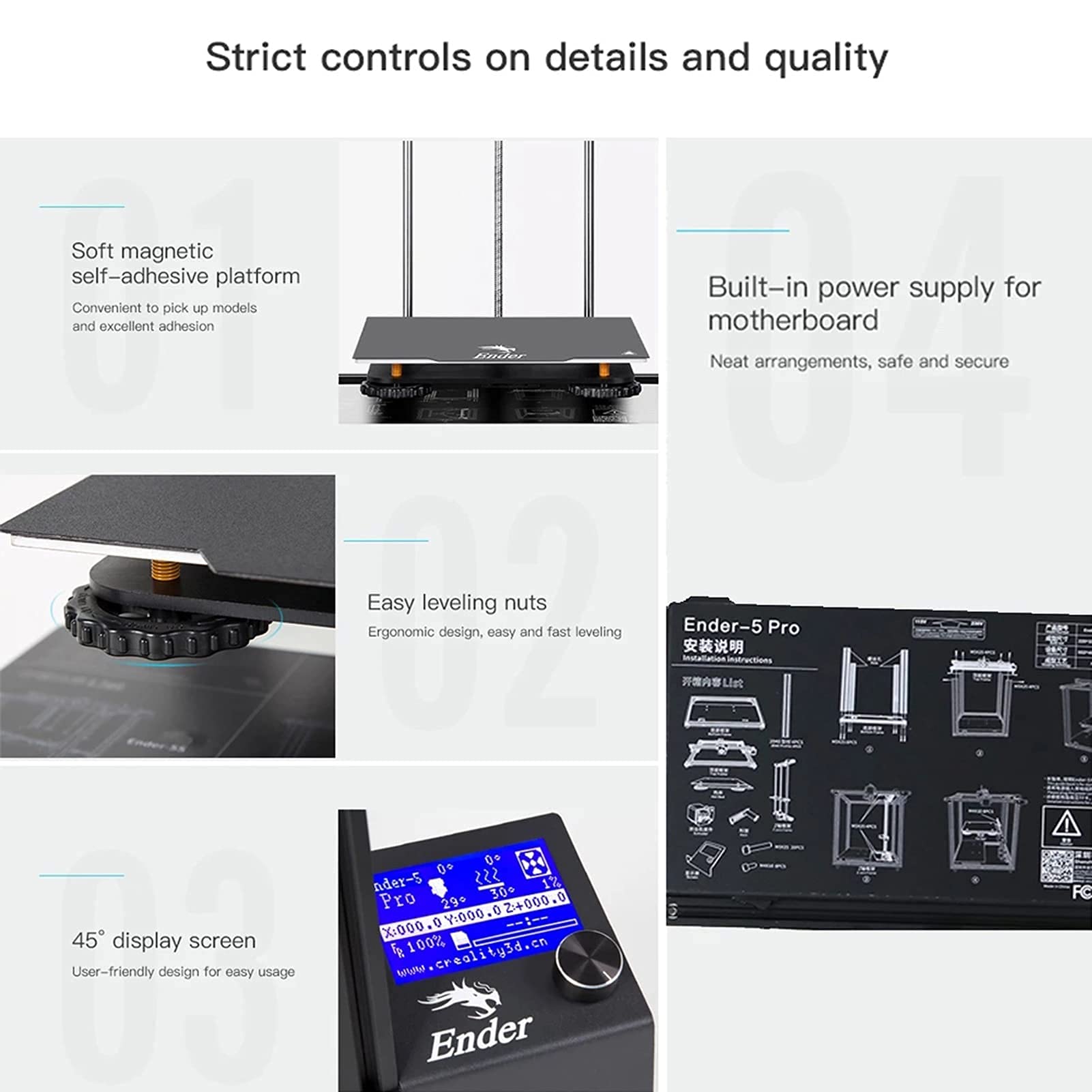 Amazon | 3Dプリンター Crality Ender-5 Pro 3Dプリンタ、閉鎖構造を 
