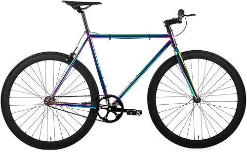 Miniatura 2 de Bicicleta de engranaje fija de una sola velocidad con frenos delanteros y traseros