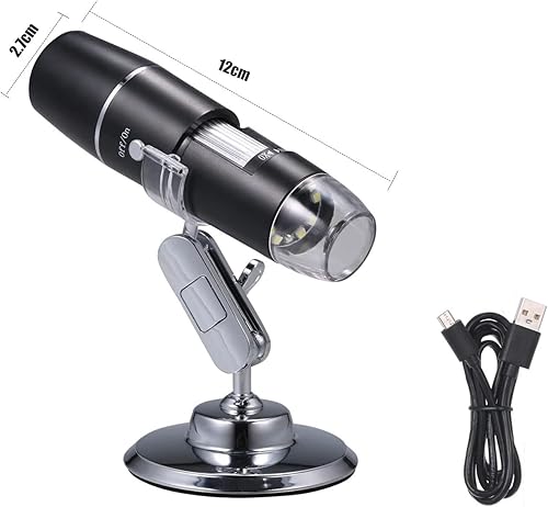 Miniatura 6 de Luqeeg Microscopio digital, aumento 0X -1000x HD portátil de mano USB microscopio cámara con soporte ajustable compatible con todos los teléfonos