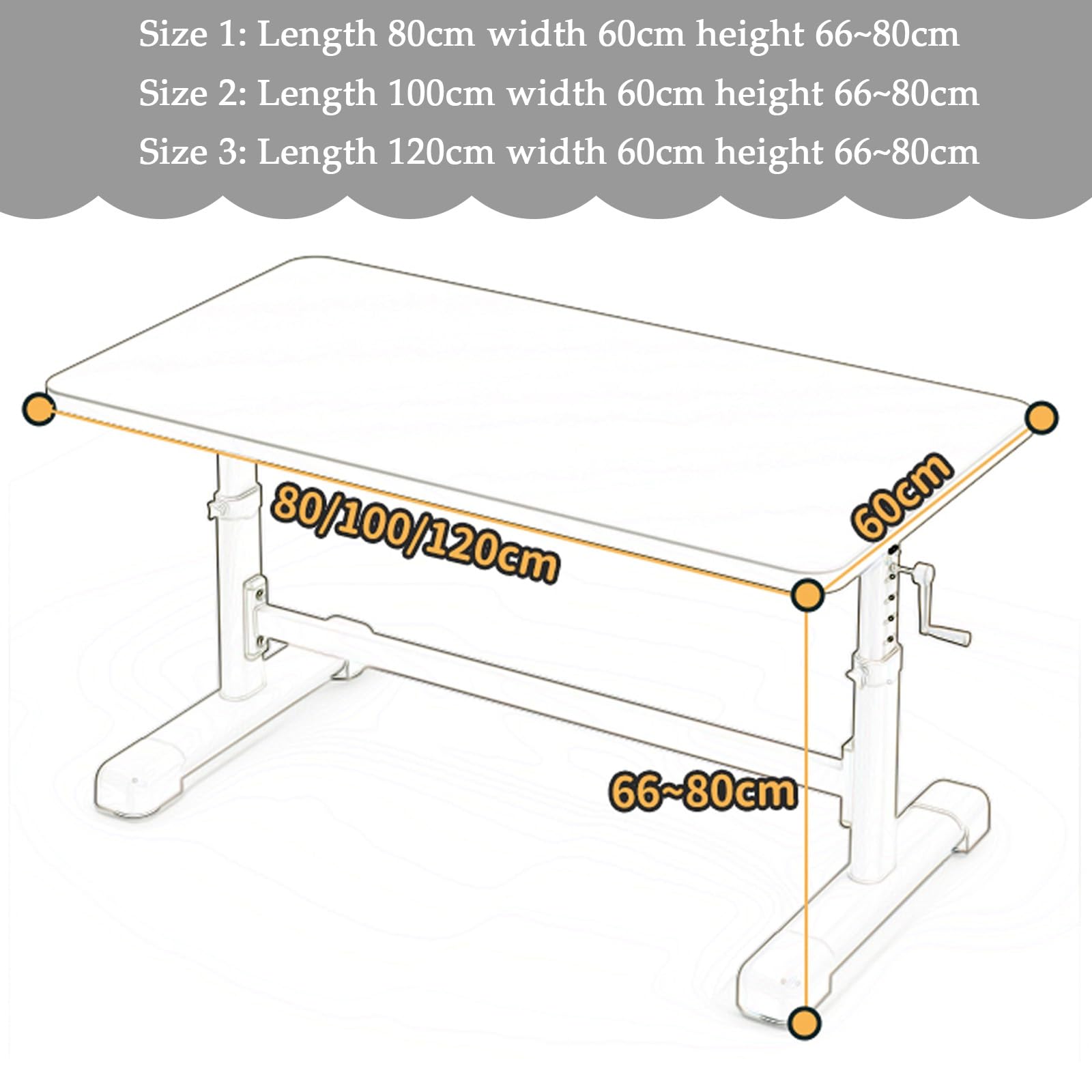 Scrivania regolabile in altezza manuale regolabile da 66 a 80 cm, postazione di lavoro ergonomica per ufficio