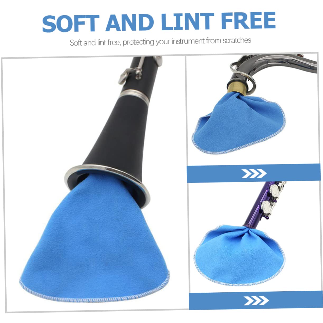 GALPADA 2-pack Saxophone Cleaning Cloths Clarinet Flute Saxophone Brush Cleaner Saxophone Maintenance Tool Kit