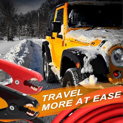 ORCISH Jumper cables heavy duty,25 Feet,2 Gauge,600A, jumper cables kit for car with Carry Bag and Gloves